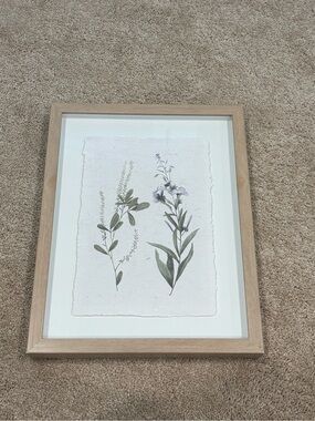 Botanical Wall Art Print in Natural Wood Frame